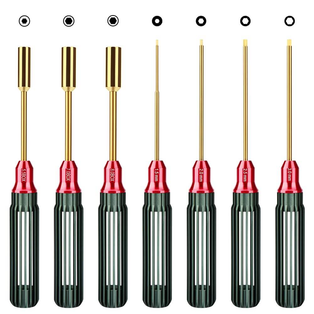  GLOBACT RC Tool Kit RC Screwdriver Kit, RC Car Stand, RC Hex  Driver Set, RC Pliers Set, Screws Tray, Wrench, Body Reamer for 1/8 1/10  Slash Axial Arrma Redcat Losi RC