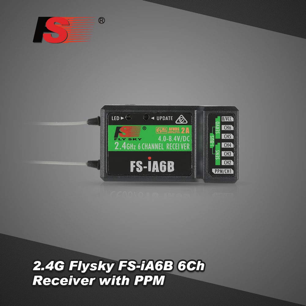 Globact Flysky FS-iA6B 6Ch Receiver 2.4G PPM Output with iBus Port Compatible Flysky i4 i6 i6X i10 Transmitter