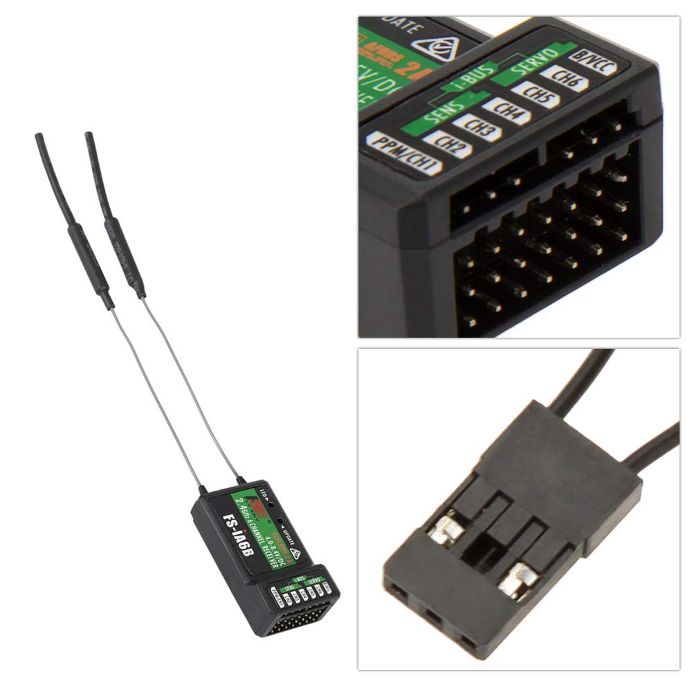 Flysky RC FS-iA6B Receiver 2.4G 6 Channel i-Bus PPM Receiver Compatible with Flysky FS-i6X / FS-i4 / FS-i6 / FS-i10 Radio Transmitter Remote Controller