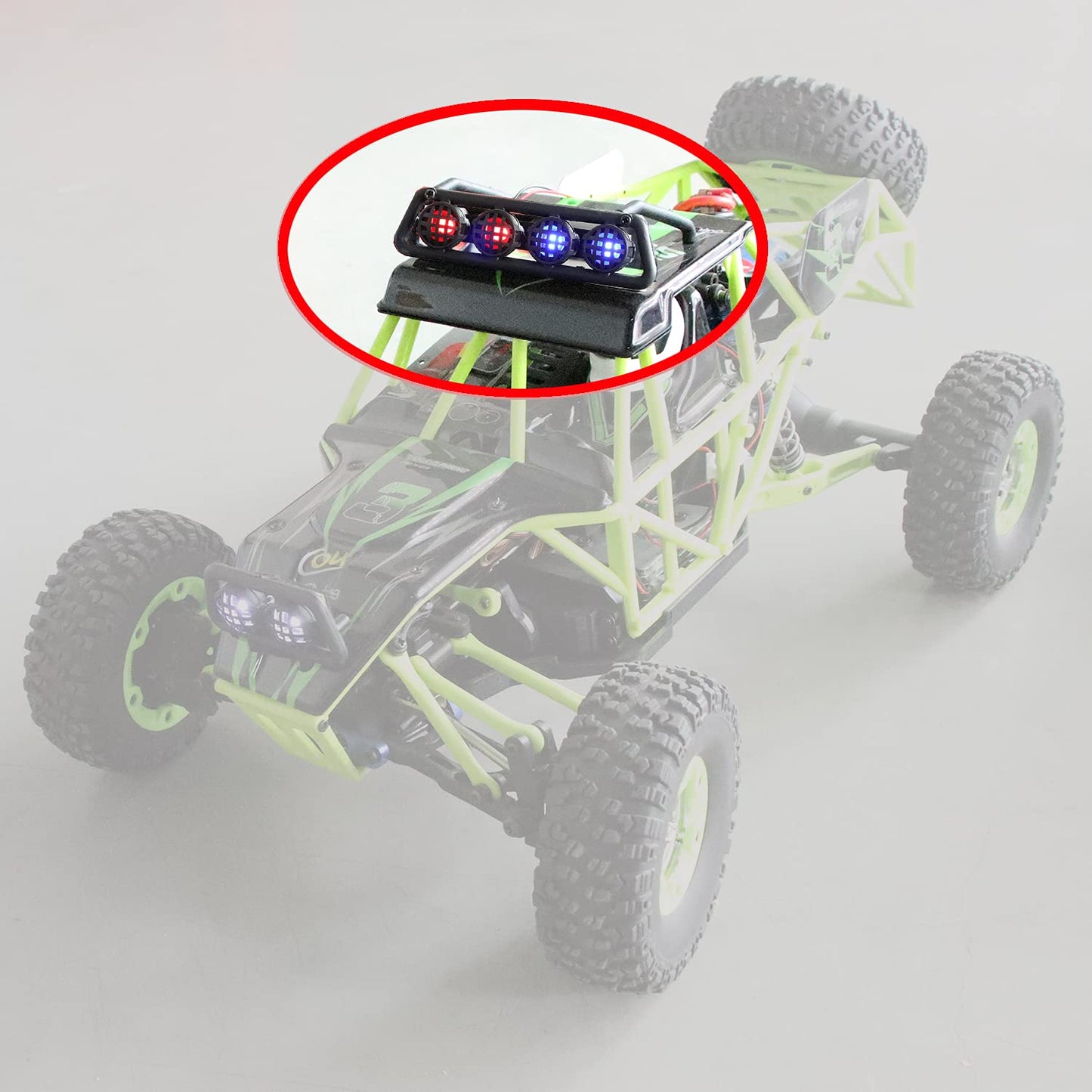 Globact RC LED Light bar Roof LED Lamp Kit 4 Light Modes Control Upgrade Parts for 1/12 Wltoys 12428 rc Truck