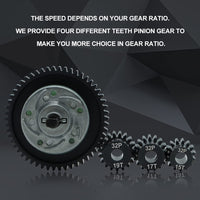 GLOBACT for 1/10 Slash 4X4 Slipper Clutch/Stampede 4X4/Rustle 4X4 Metal Steel Differential Gear 32P 54T Spur Gear with 15T/17T/19T Pinions Gear Sets Parts Upgrade Replace 6878