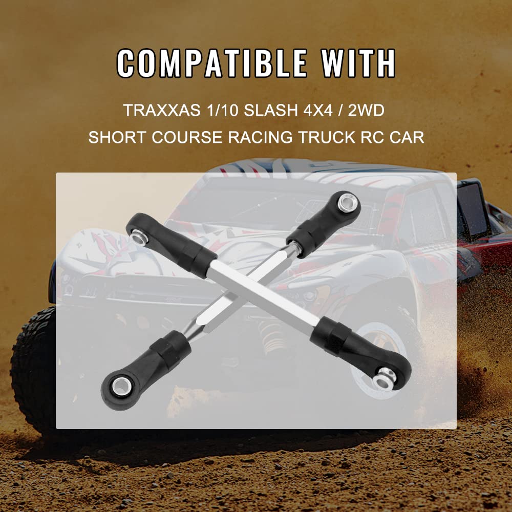GLOBACT Adjustable Turnbuckles/Camber Link with Rod Ends Sets/Wrench for RC 1/10 Slash 4X4/2WD Replace Parts 7-Pack