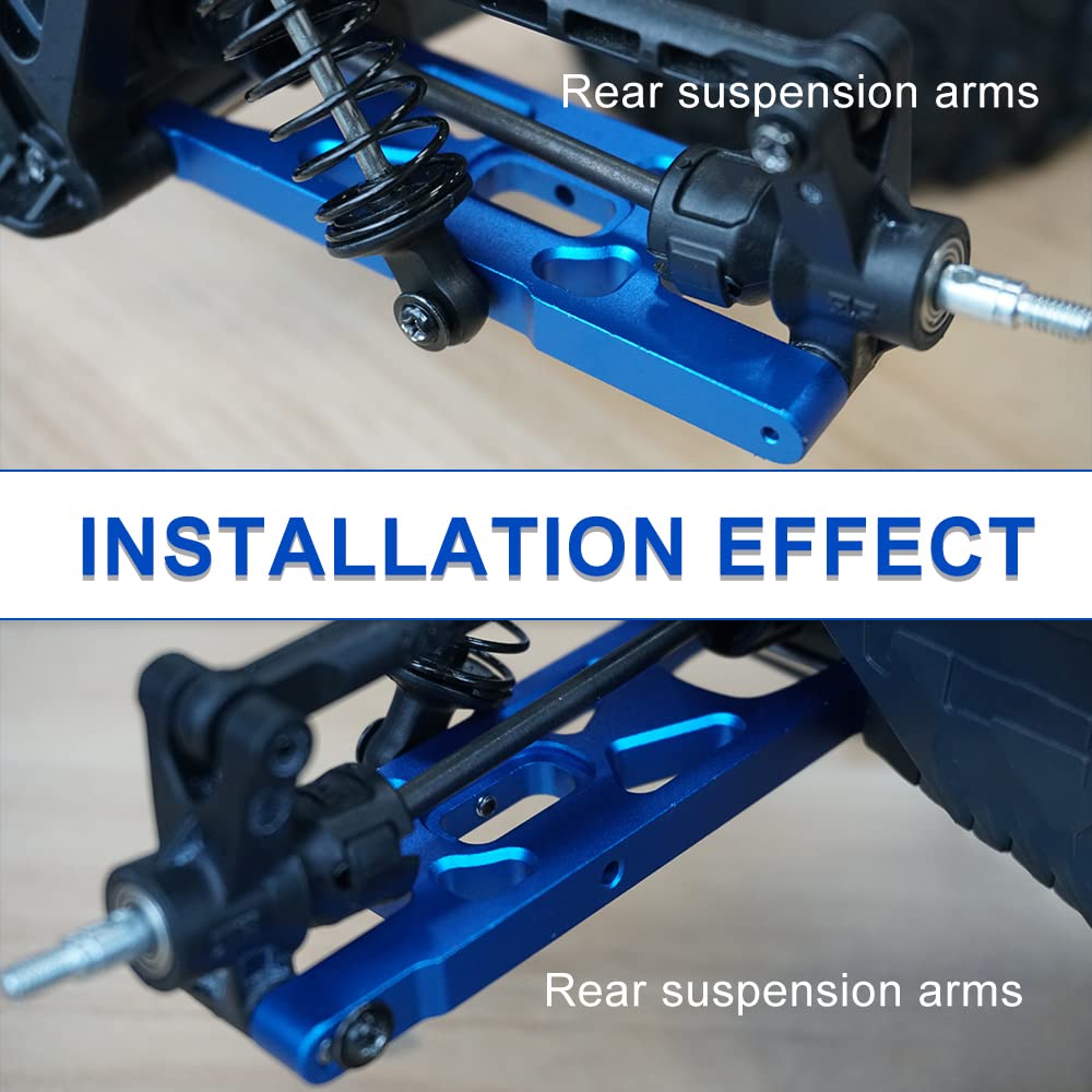 GLOBACT Aluminum Alloy Front & Rear Suspension Arms Set Upgrades Parts for 1/10 Arrma Granite Voltage MEGA 2WD Rc Truck Replace Model AR330431 (Blue)