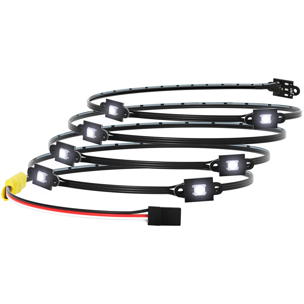 GLOBACT LED Rock Light Kit Chassis Light 8 Light Modes 8 Lamp Beads for 1/10 TRX4/Bronco/1979 RC Crawler Accessories