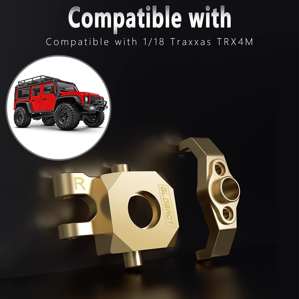 GLOBACT Brass Front Steering Blocks Knuckle and Caster Blocks C-Hubs 30g Counterweight for 1/18 TRX4M Upgrade Parts RC Crawler