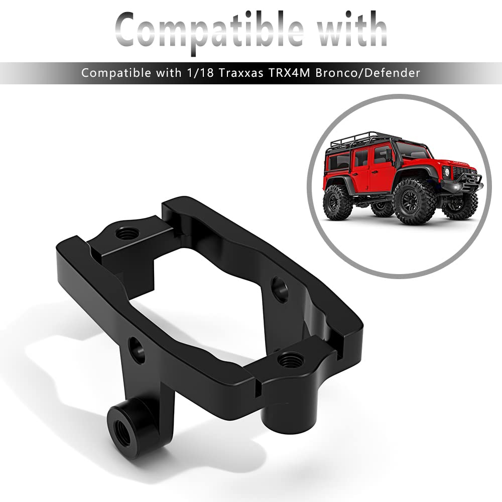 GLOBACT RC Servo Mount 6061-T6 for 1/18 TRX4M RC Crawler Upgrades Parts (Black)