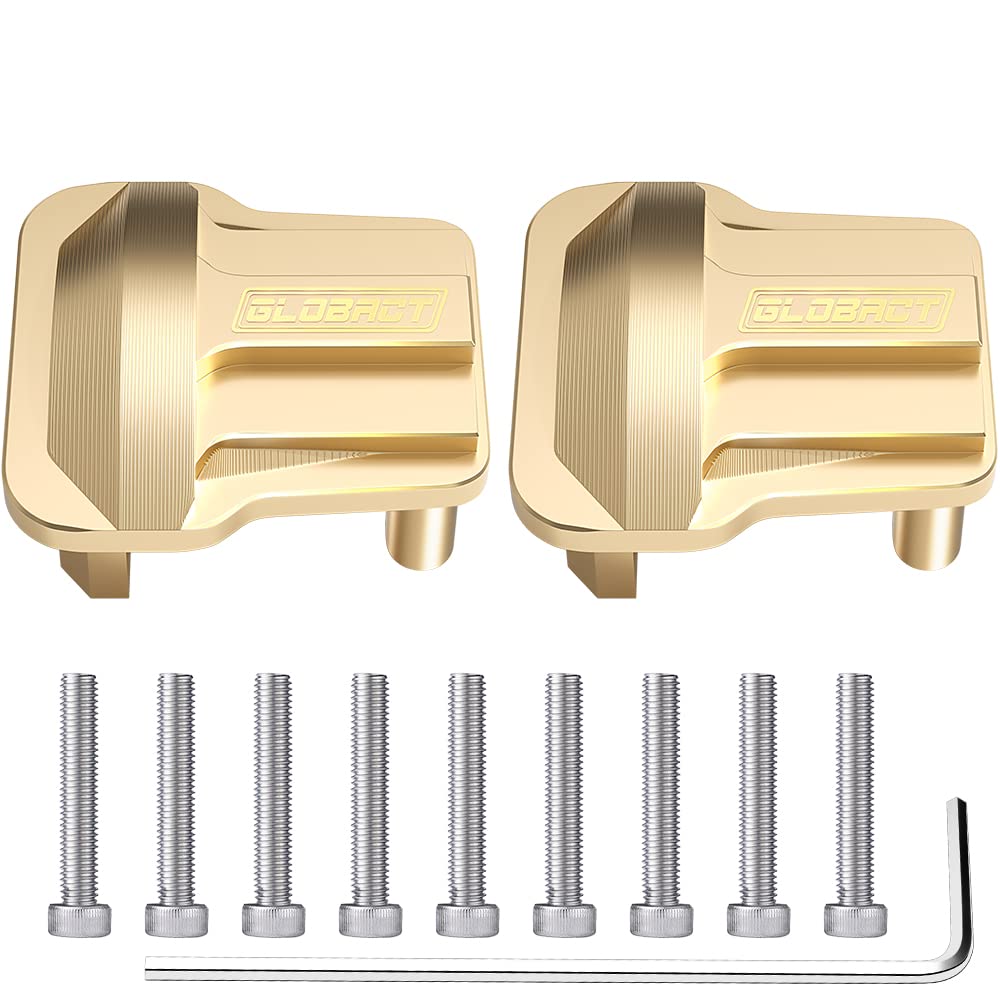 GLOBACT Brass Front & Rear Axle Cover Diff Cover for 1/18 TRX4M Upgrade Parts (17g/2Pcs)