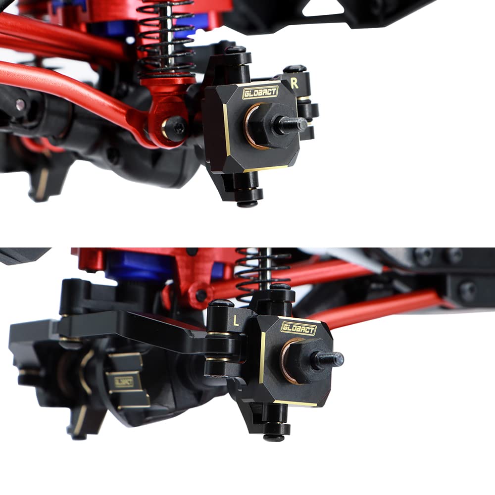 GLOBACT Black Brass Front Steering Blocks Knuckle 21g Counterweight for 1/18 TRX4M RC Crawler Upgrade Accessories (2Pcs)