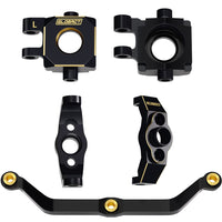 GLOBACT Black Brass Steering Blocks Knuckle and Caster Blocks C-Hubs and Steering Links 42.5g Counterweight Set for 1/18 TRX4M RC Crawler Upgrade Accessories