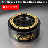 GLOBACT Brass 1.0in Beadlock Wheels for 1/18 TRX4M 1/24 Axial SCX24 FMS FCX24 (4Pcs)