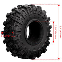 GLOBACT 1.0 RC Sticky Rubber Tires for 1/18 TRX4M 1/24 Axial SCX24 (4Pcs)