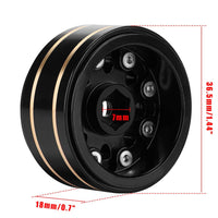 GLOBACT Brass 1.2in Beadlock Wheels for 1/18 Trx4m 1/24 Axial SCX24 FMS (4Pcs)