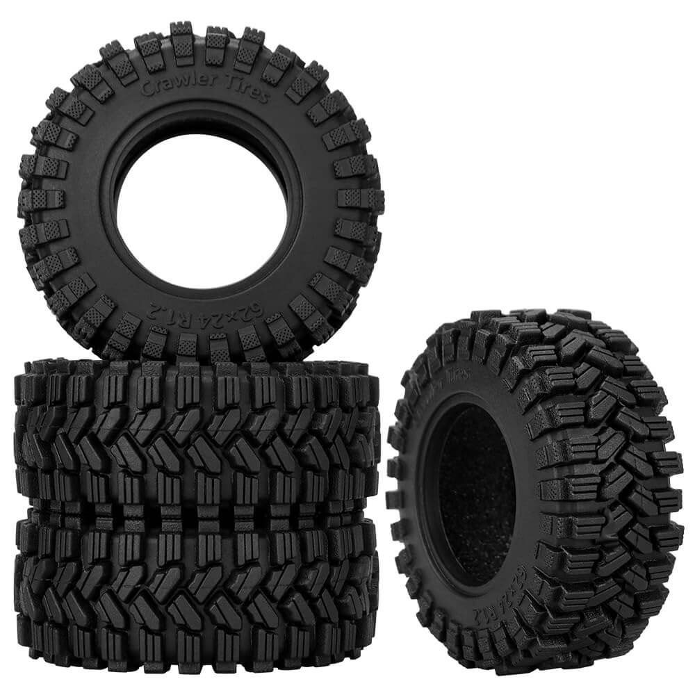 GLOBACT 1.2in RC Tires 61 * 24mm for 1/18 TRX4M 1/24 Axial SCX24 (4Pcs)