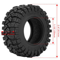 GLOBACT 1.2in RC Tires 61 * 24mm for 1/18 TRX4M 1/24 Axial SCX24 (4Pcs)