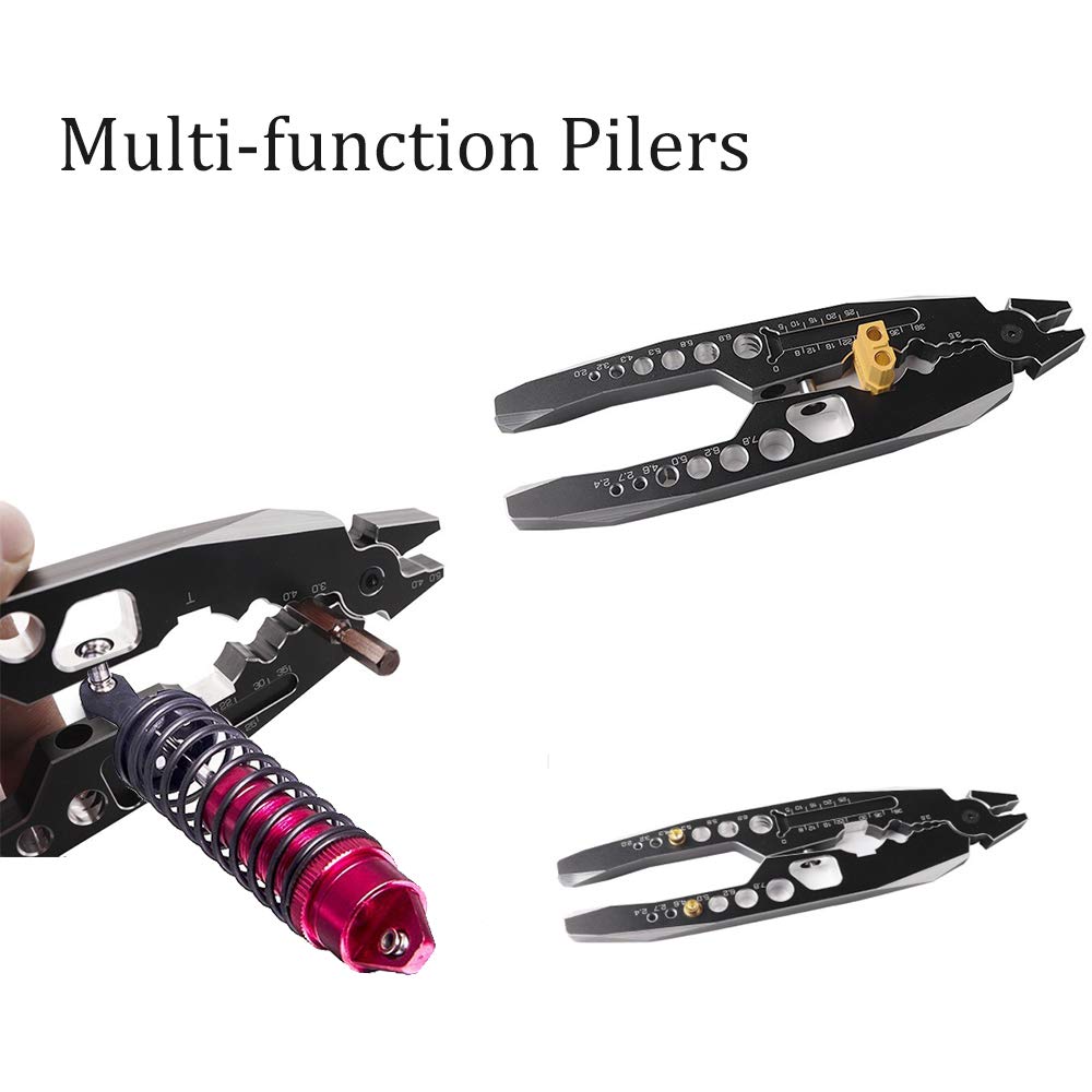 RC Car Aluminum Alloy RC Shock Pliers Multifunction Shock Absorber Pliers Rod Ball Clamp for HSP RC Shock Shaft Pliers