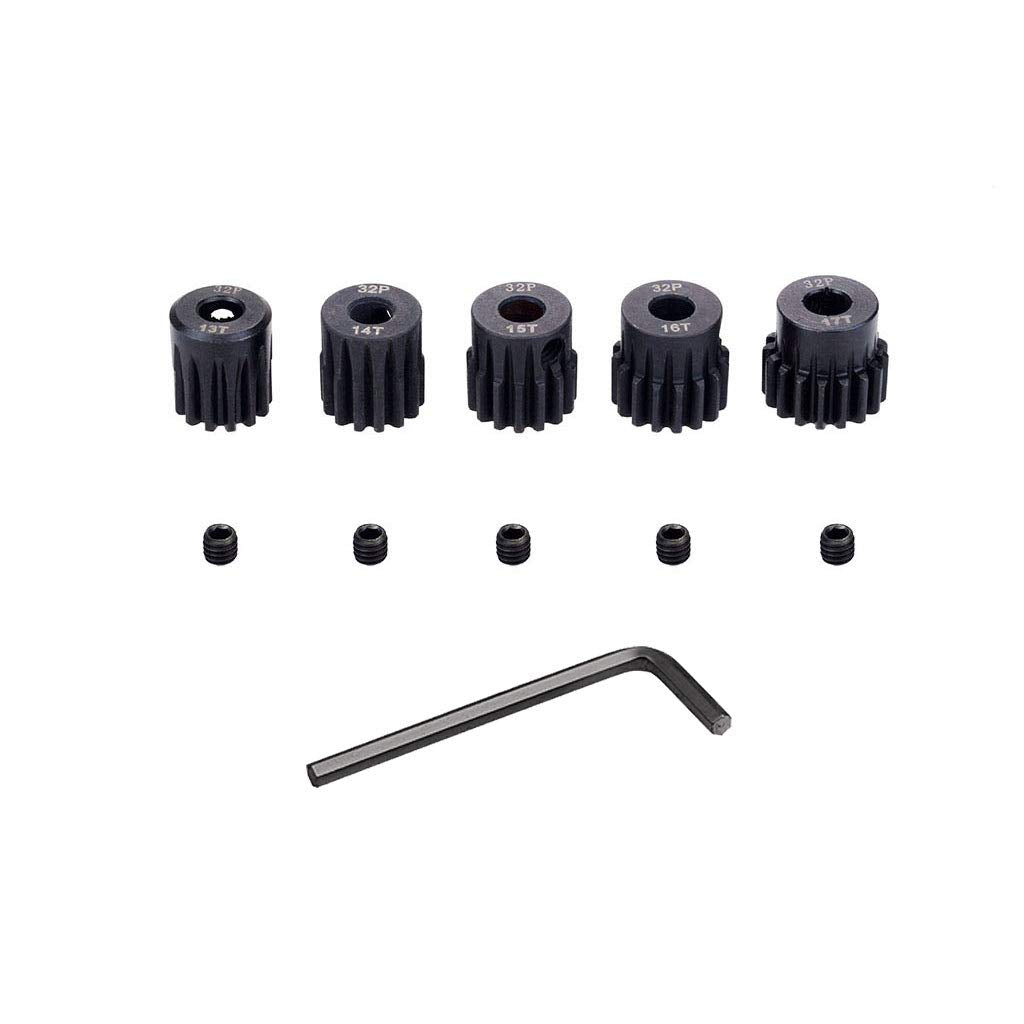 Globact RC Pinion Gear 5mm 32p Pinion 13T 14T 15T 16T 17T Hardened Metal Pinion Motor Gear Set for RC Buggy Car Monster Truck(Compatible with 0.8 Metric Pitch)