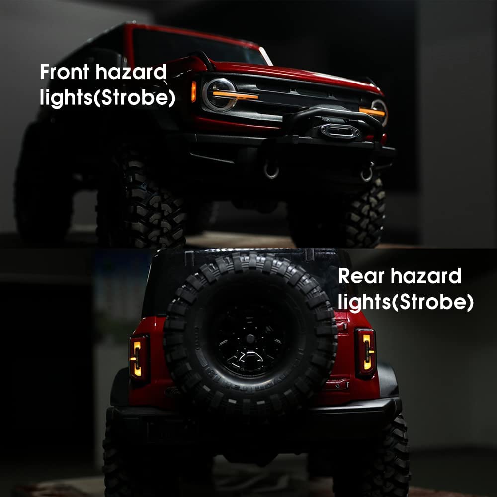 GLOBACT for 1/10 Trx4 2021 Bronco Light Kit RC Light Kit RC Crawler Lights Running Lights/Steering/ Brake/Reverse/High/Low Beam/Reverse Lights Smart Simulation Car Lights Replace 9290