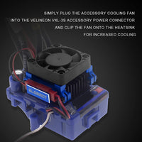 GLOBACT CNC Aluminum Alloy ESC Cooling Fan Heat Sink High Velocity Fan Heatsink for 1/10 Slash 4x4 Stampede 4x4 VXL Rustler VXL Replace #3340 Velineon VXL-3s ESC Cooling Fan