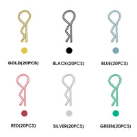 GLOBACT RC Body Clips Pins Rc Car Body Clips R Pins Stainless Steel Parts 6 Colors for 1/8 1/10 1/12 Scale Axial Arrma Rc4wd Redcat RC Car Crawler Truck (120Pcs)