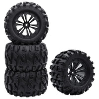 GLOBACT RC Truck Tires 2.8" Wheels and Tires 12mm Hex RC Wheels and Tires with Foam Inserts for 1/10 Scale Axial Redcat Rc4wd RC Monster Truck Buggy (4 Pcs)