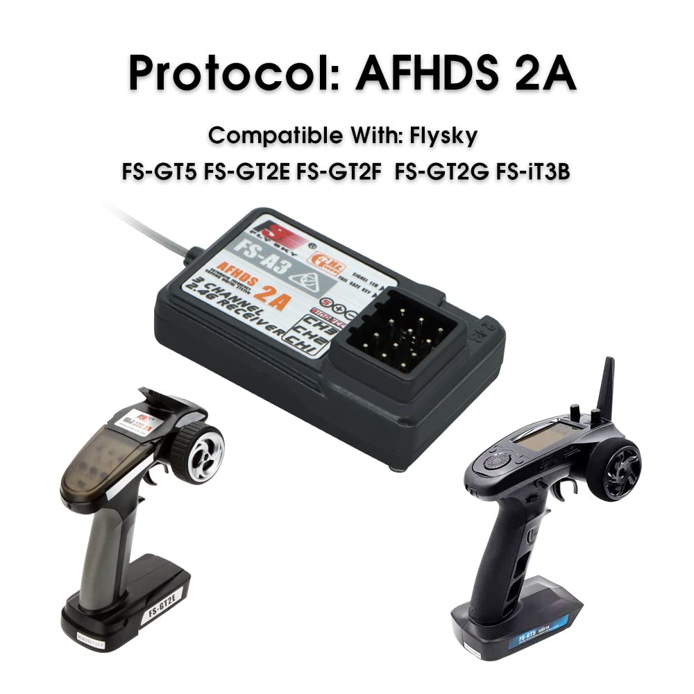 Flysky FS-A3 3CH Receiver 2.4G AFHDS 2A for Flysky FS-GT5 FS-GT2E FS-GT2F FS-GT2G FS-iT3B FS-iT3C Transmitter (1 PC)