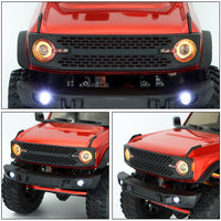 Globact RC Light RC Headlights Angel Eyes with 12 Modes for 1/24 AXIAL SCX24 Bronco C10 JLU Gladiator Deadbolt Upgrade Part