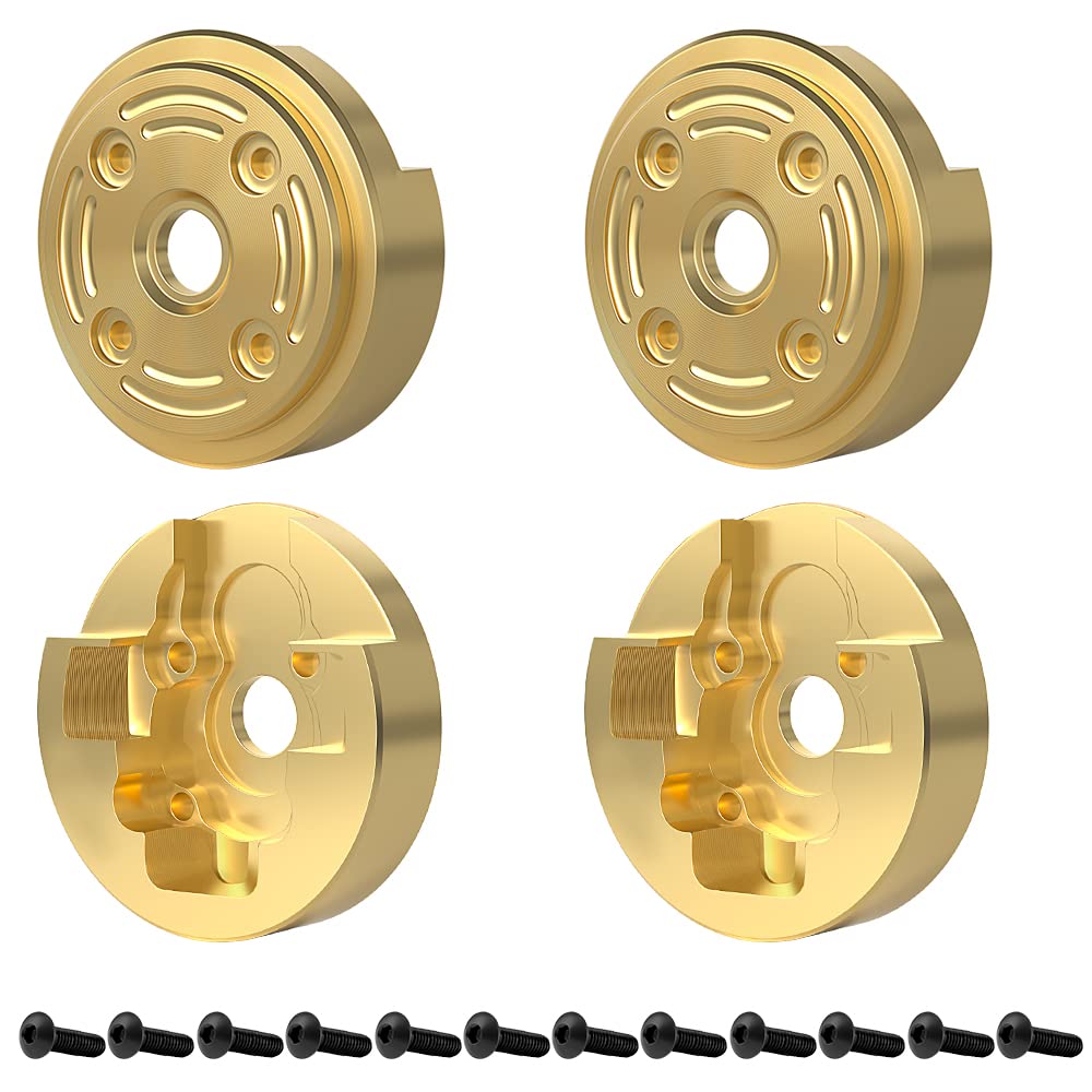 Globact Heavy Weight 33.3g Brass Wheel Weights Outer Portal Drive Housing Counterweight for 1/24 FMS FCX24 Upgrades Parts 4PCS