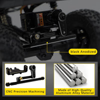 Globact for 1/24 AXIAL SCX24 Servo Mount Bracket Steering Links and Arm Aluminum Upgrade Parts (Black)