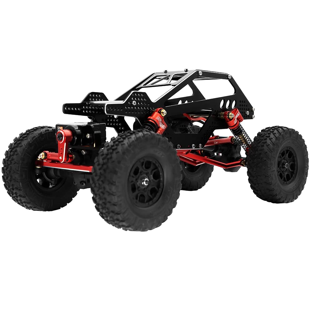 Globact Aluminum Chassis Frame Rocks Cage Body Shell Kit With Skid Plate for 1/24 Axial Axial SCX24 Bronco/JLU CRC / Deadbolt / Gladiator/C10 Upgrade Parts