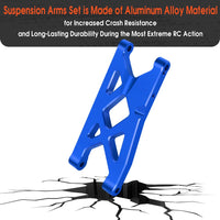 GLOBACT Aluminum Front & Rear Suspension Arms for 1/10 Arrma Senton Granite 4X4 3S/550 VORTEKS 4X4 Upgrades Parts RC Truck Replace Arrma AR330443 AR330516