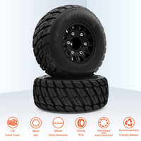 GLOBACT RC Truck Tires for 1/10 Scale Arrma Senton Tires Slash Tires Axial Redcat Rc4wd Hex Detachable Replacement 14mm 12mm RC Wheels and Tires 4PCS