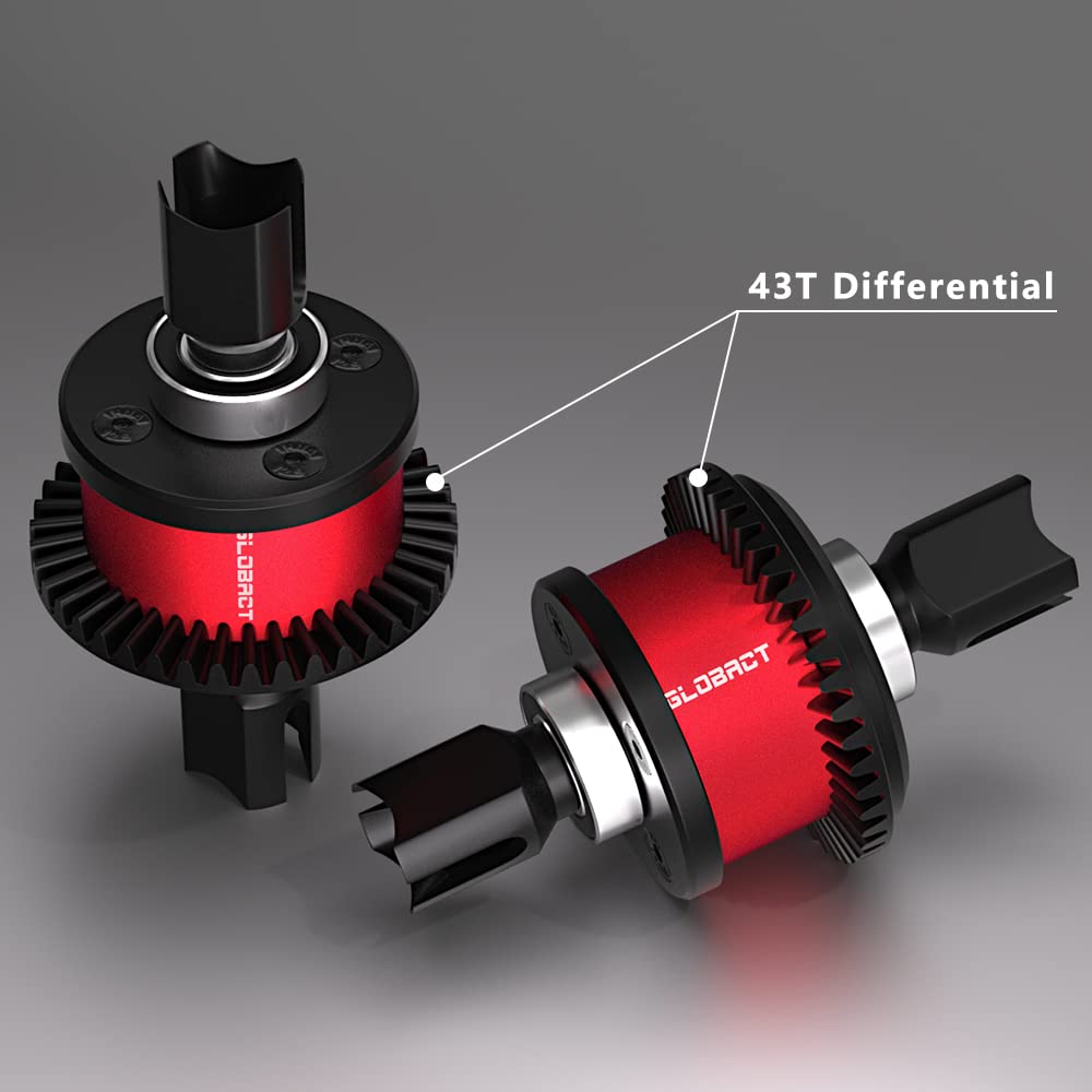 GLOBACT Steel 43T Differential Active F/R Diff Set with 10T Input Gear for Arrma 1/7 Felony Limitless Infraction Fireteam Mojave 1/8 Typhon Notorious Kraton Outcast 6s Series Upgrade Parts
