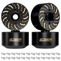 GLOBACT Black Brass Extended Wheel Weights Hubs 340g Counterweight Set 12mm Extended Hex hub for 1/10 Trx4 Trx6 Axial SCX10 II III Redcat GEN7 GEN8 1.9inch 2.2inch Wheel Rims Upgrade Parts (4Pcs)