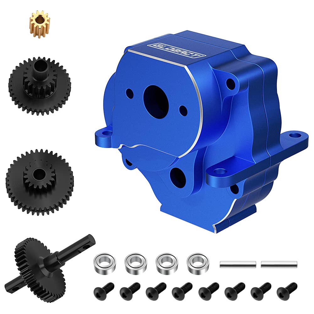 GLOBACT Aluminum Transmission Gearbox with Steel Transmission Gear Set for 1/18 TRX4M Upgrade Parts