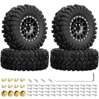 GLOBACT 1.2in Beadlock Wheel Tires for 1/18 TRX4M 1/24 Axial SCX24 FMS 4pcs