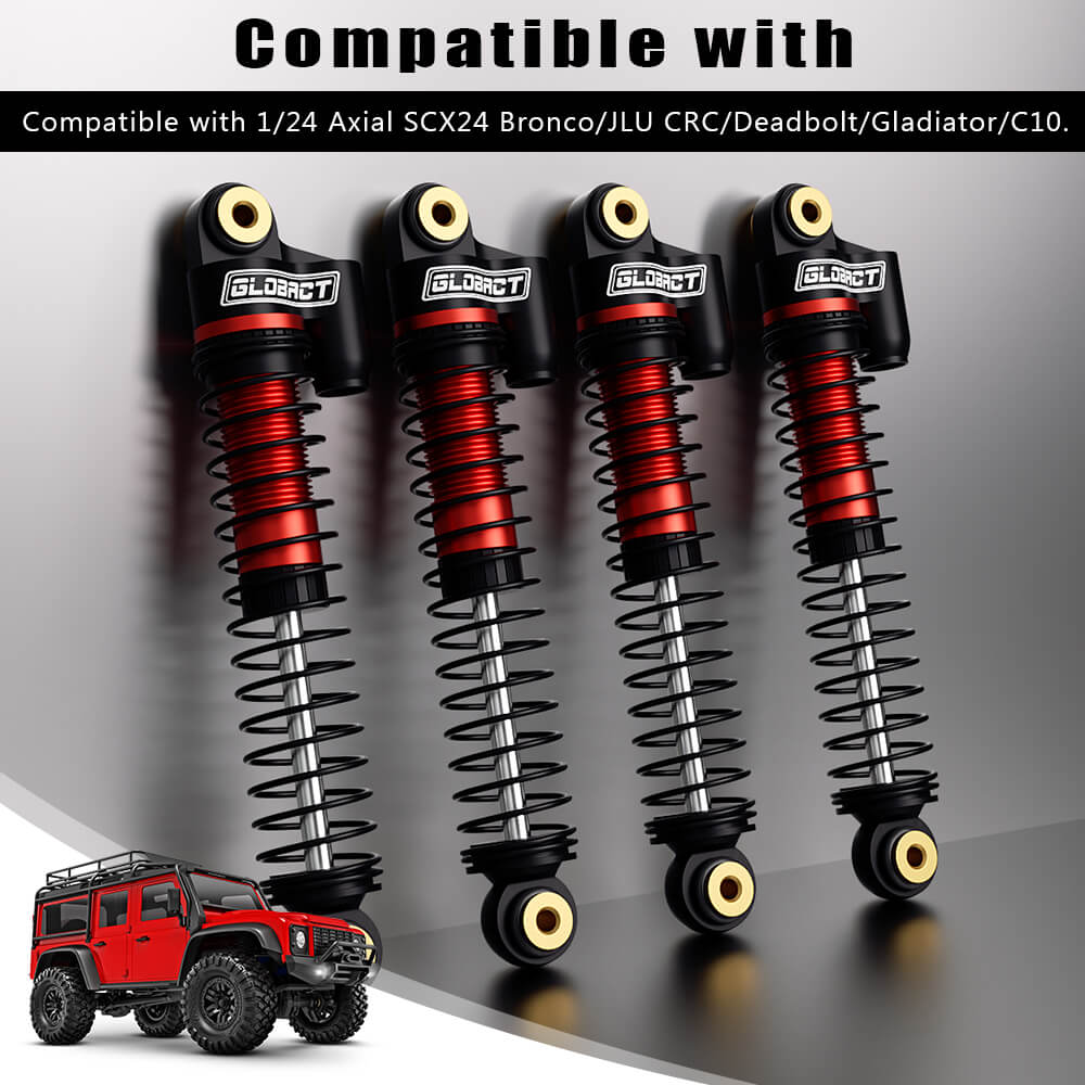 GLOBACT 52mm Aluminum Front & Rear Shocks for 1/24 Axial SCX24 4PCS