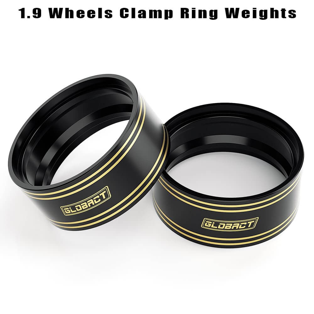 GLOBACT Brass 1.9 in Beadlock Wheels Internal Ring Clamp Ring Fit for 1/10 TRX4 TRX6 Axial SCX10 (4Pcs Black)