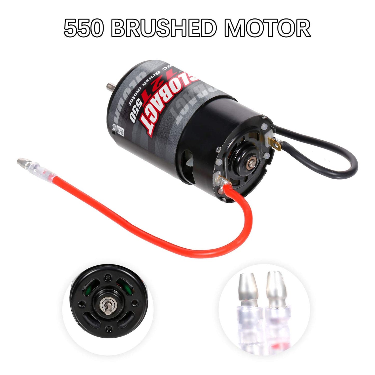 Globact Rc Motor 550 12T Brushed Motor for 1/10 RC Scale Electric Short Course Truck car Slash 2WD/4WD Redcat ARRMA AXIAL HSP HPI Wltoys Kyosho HELION 10SC