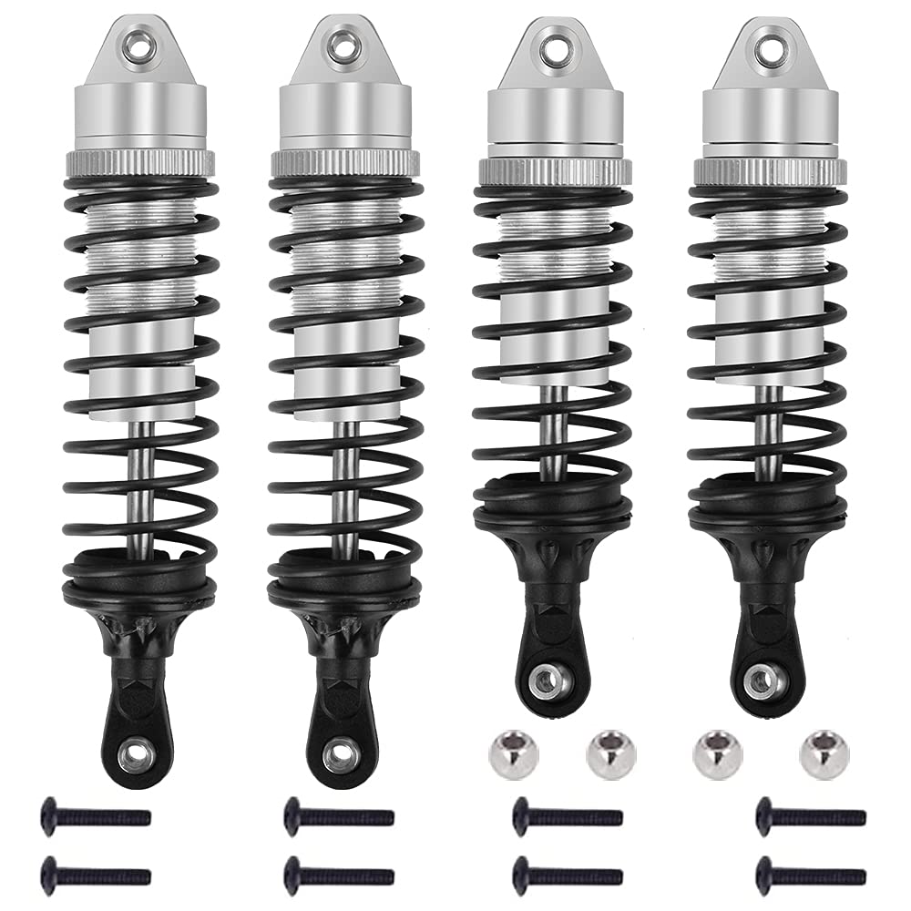 GLOBACT 4PCS Aluminum Front & Rear RC Shocks Upgrade Parts for 1/10 Slash 2WD/4x4 Shocks Rustler 4X4 Stampede 4X4 Hoss 4X4 RC Truck, Replace 5862