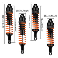 Globact All Aluminum Front & Rear Shocks for 1/10 Slash 2WD/4x4 Stampede Rustler Bandit Hoss Upgrade Parts RC Truck Replace 5862 (4PCS)