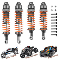 Globact All Aluminum Front & Rear Shocks for 1/10 Slash 2WD/4x4 Stampede Rustler Bandit Hoss Upgrade Parts RC Truck Replace 5862 (4PCS)