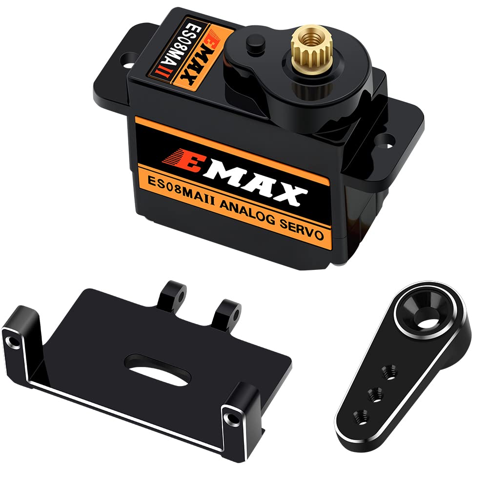 Globact for AXIAL SCX24 Servo Metal Gear EMAX Servo Steering Servo with Servo Mount Bracket and Arm SCX24 Upgrade Parts
