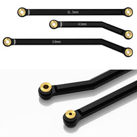 Globact Aluminum Chassis Links High Clearance Suspension Links Steering Links and Skid Plate Set for 1/24 Axial SCX24 Deadbolt AXI90081 Upgrade Parts (Black)