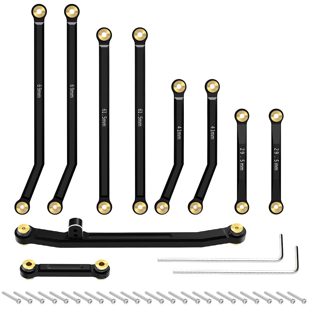 Globact Steering Links for SCX24 Deadbolt, High Clearance Chassis Links Suspension Links for 1/24 Axial SCX24 Deadbolt AXI90081 Upgrade Parts (Black)