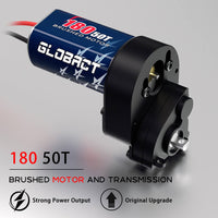 Globact 180 50T Brushed Motor with Aluminum Transmission Gearbox and Shock Mount for 1/24 AXIAL SCX24 Bronco JLU C10 Gladiator Deadbolt B17 Upgrade Accessories (Black)