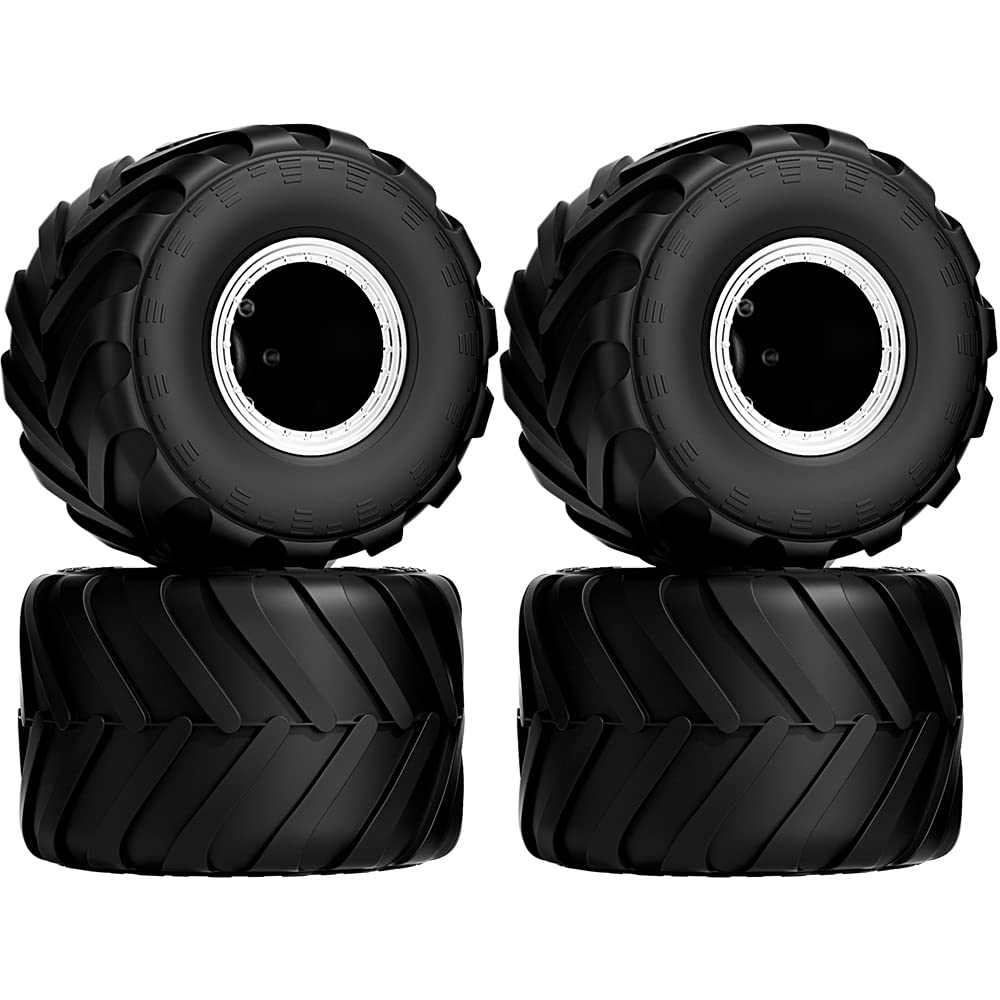 Globact Monster Truck Wheel Rim Tires 1.2 Inch for 1/24 AXIAL SCX24 1/18 TRX4M FMS FCX24 70 * 48mm RC Crawler Upgrade Accessories 4PCS