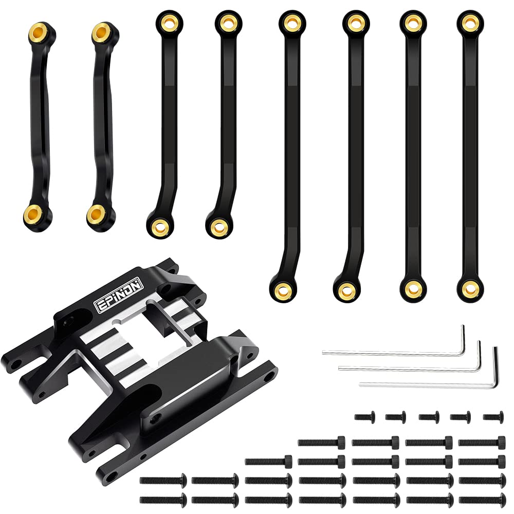 Globact for 1/18 TRX4M Aluminum High Clearance Chassis Links Suspension Links and Skid Plate Transmission Mount RC Crawler Car Upgrades Accessories